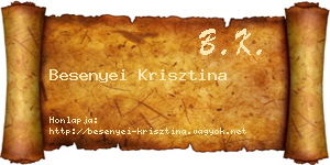 Besenyei Krisztina névjegykártya